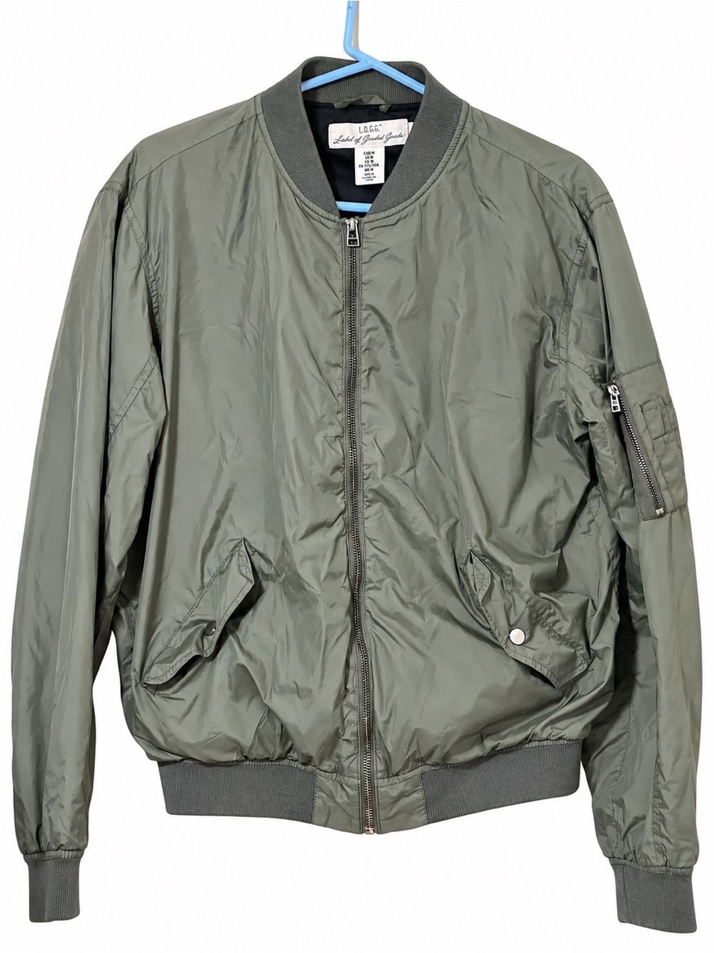 H&M L.O.G.G. Men’s Olive Green Military Bomber Utility Jacket Size M
